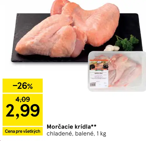 Morčacie krídla chladené balené