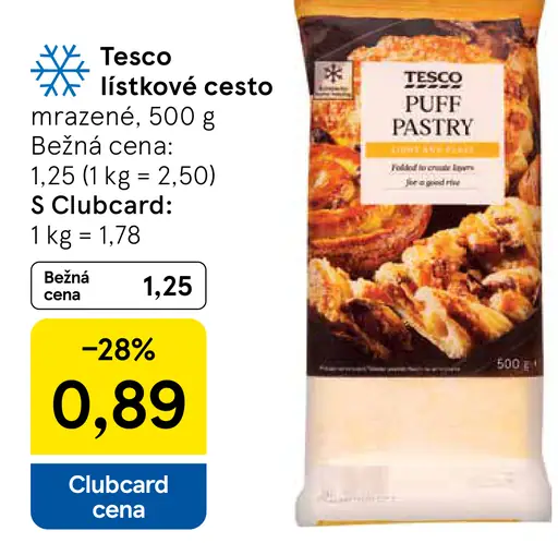 Tesco lístkové cesto mrazené