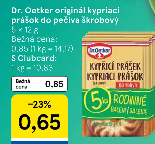Dr. Oetker Originál kypriaci prášok do pečiva škrobový