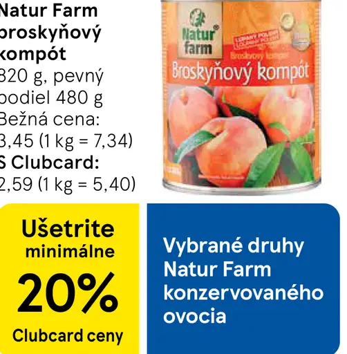 Natur Farm Broskyňový kompót
