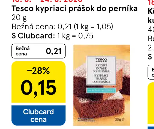 Tesco kypriaci prášok do perníka