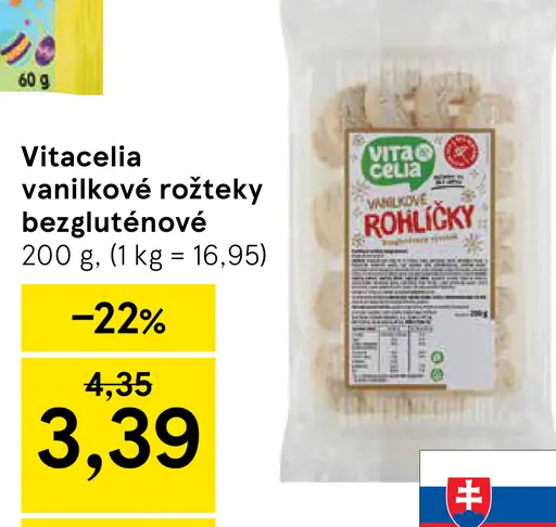 Vitacelia Vanilkové rohlíčky bezgluténové
