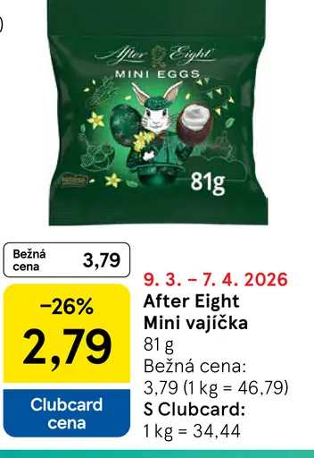 After Eight Mini vajíčka čokoládové s mätovou náplňou