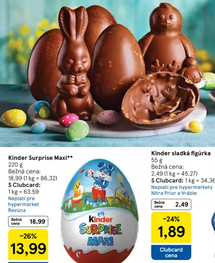 Kinder sladká figúrka čokoládová