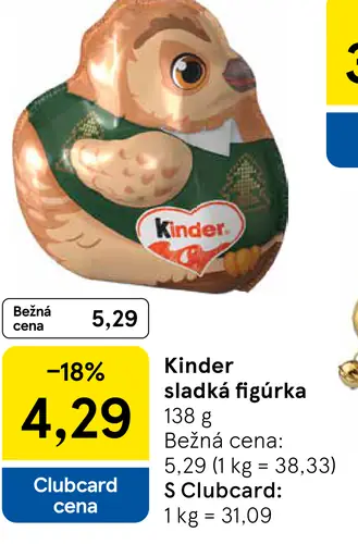 Kinder sladká figúrka čokoládová