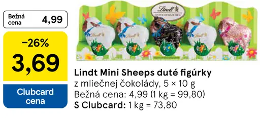 Lindt Mini Sheeps duté figúrky z mliečnej čokolády 5 x