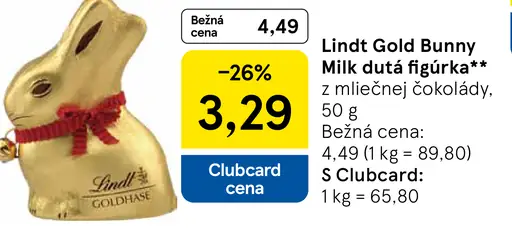 Lindt Gold Bunny Milk dutá figúrka z mliečnej čokolády