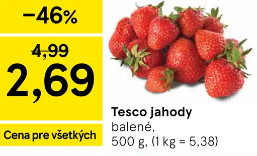 Tesco jahody balené
