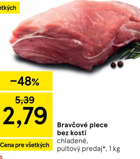 Bravčové plece bez kosti chladené