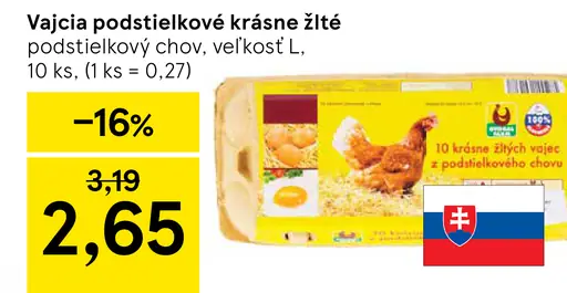 Vajcia podstielkové krásne žlté veľkosť L