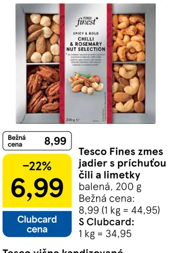 Tesco Finest zmes jadier s príchuťou čili a limetky