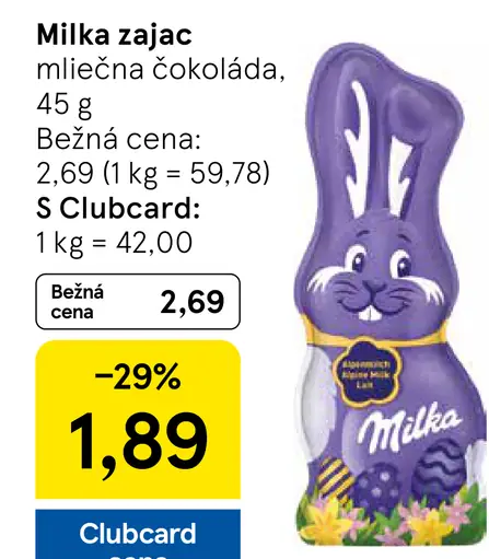 Milka Zajac mliečna čokoláda
