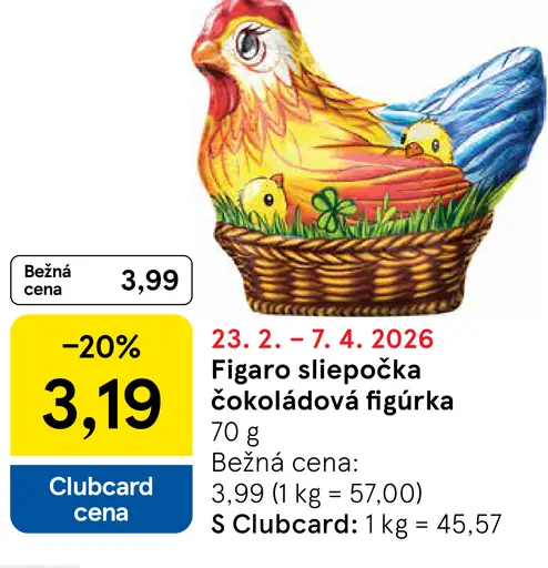 Figaro sliepočka čokoládová figúrka