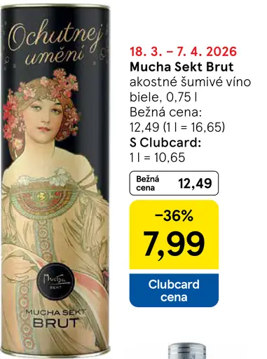 Mucha Sekt Brut akostné šumivé víno biele