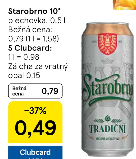 Starobrno 10° plechovka