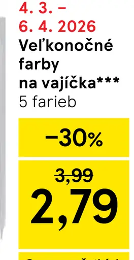 Veľkonočné farby na vajíčka 5 farieb