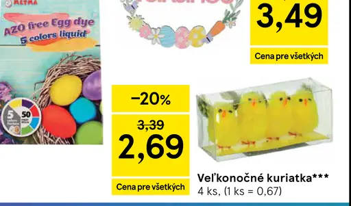 Veľkonočné kuriatka 4 ks