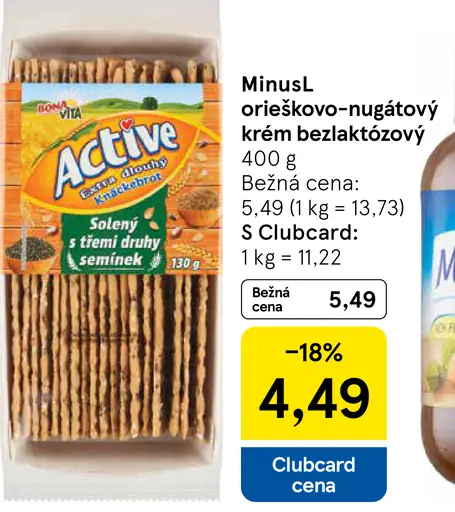 MinusL Orieškovo-nugátový krém bezlaktózový