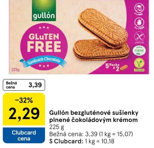 Gullón bezgluténové sušienky plnené čokoládovým krémom