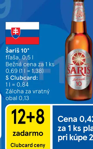 Šariš 10° pivo plechovka