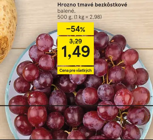 Hrozno tmavé bezkôstkové balené