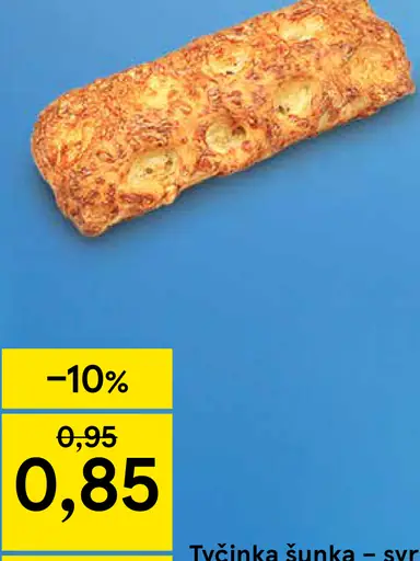 Tyčinka šunka – syr pečivo