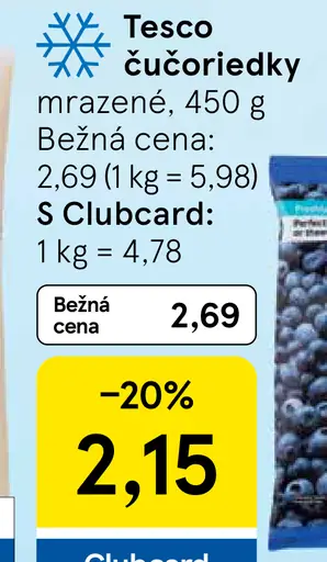 Tesco Čučoriedky mrazené