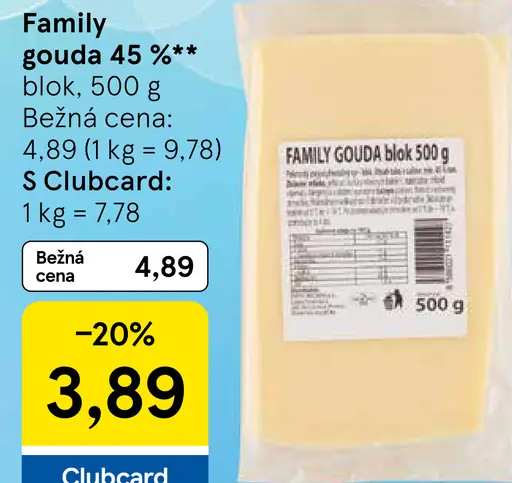 Family gouda 45 % blok
