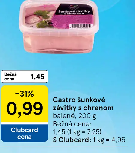 Gastro šunkové závitky s chrenom