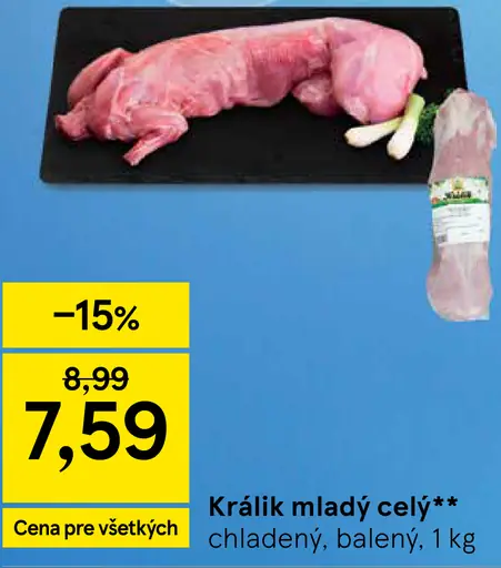 Králik mladý celý chladený, balený