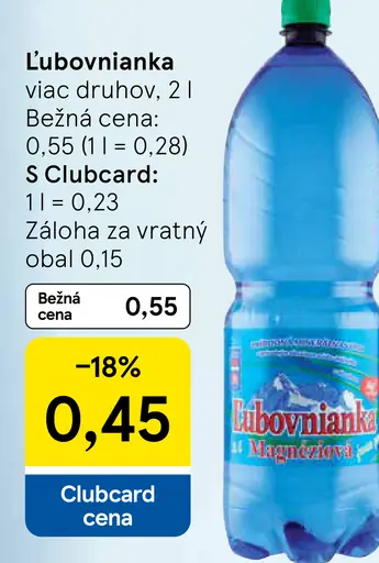 Ľubovnianka magnéziová minerálna voda