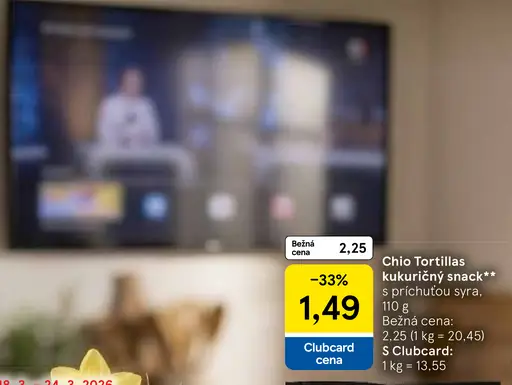 Chio Tortillas kukuričný snack syr