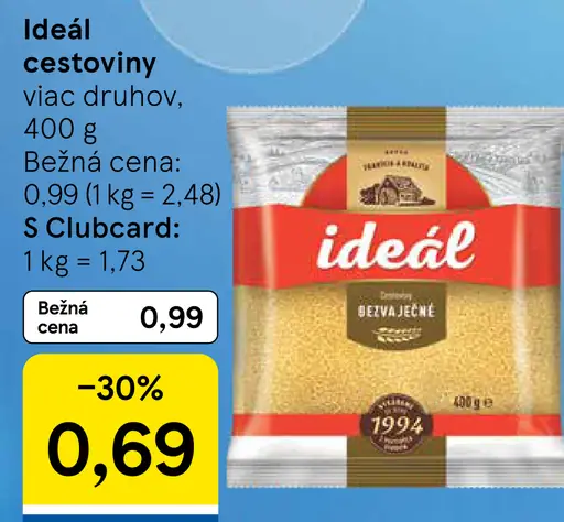 Ideál cestoviny viac druhov