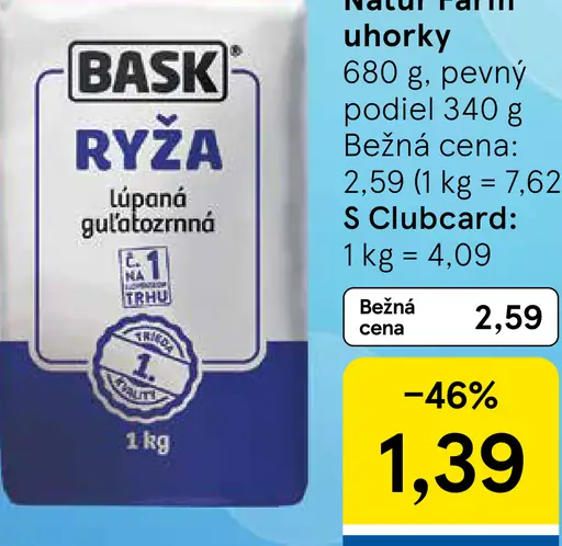 Bask Ryža lúpaná guľatozrnná