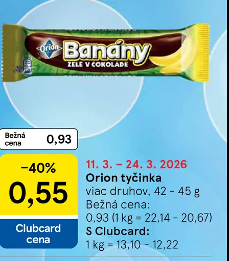 Orion Banány XXL želé v čokoláde