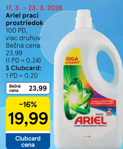 Ariel prací prostriedok