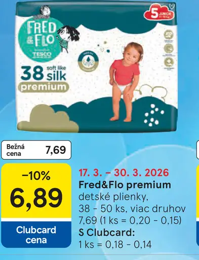 Fred&Flo Premium detské plienky 38 silk premium
