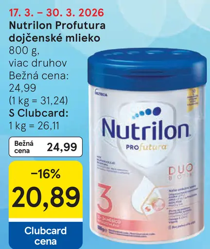 Nutrilon Profutura dojčenské mlieko