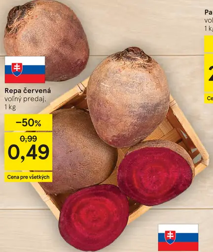Repa červená voľný predaj