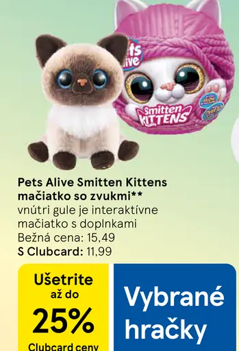 Pets Alive Smitten Kittens mačiatko so zvukmi, plyšová hračka s interaktívne mačiatko a doplnkami