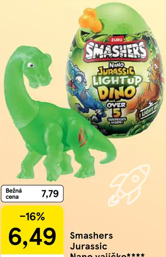 Smashers Jurassic Nano vajíčko, zberateľská hračka dinosaurus