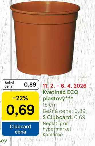 Kvetináč ECO plastový 13 cm