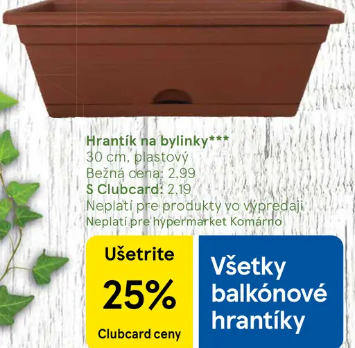 Hrantík na bylinky plastový 30 cm