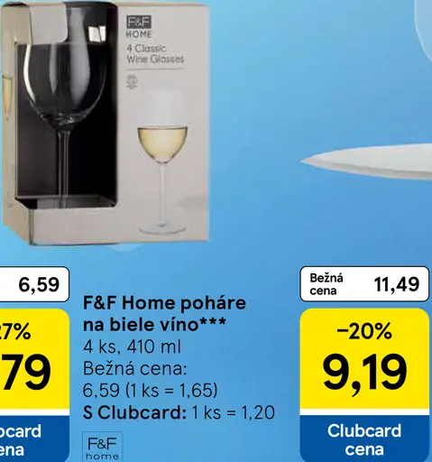 F&F Home poháre na biele víno