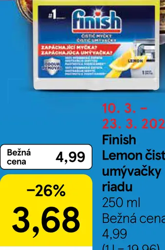 Finish Lemon čistič umývačky riadu