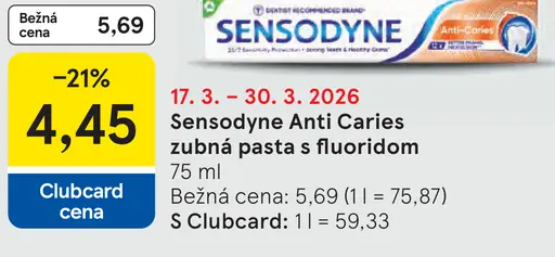 Sensodyne Anti Caries zubná pasta s fluoridom