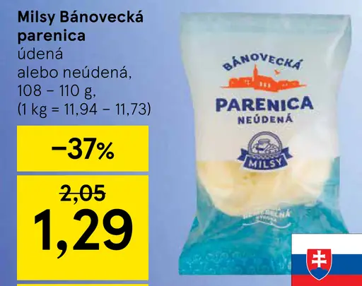 Milsy Bánovecká parenica údená alebo neúdená