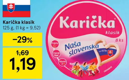 Karička klasik tavený syr