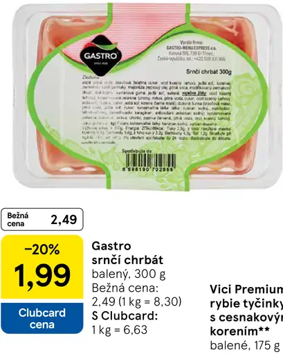 Gastro Srnčí chrbát
