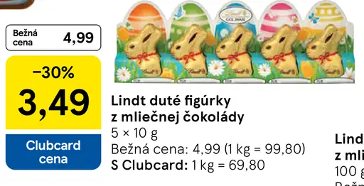 Lindt duté figúrky z mliečnej čokolády